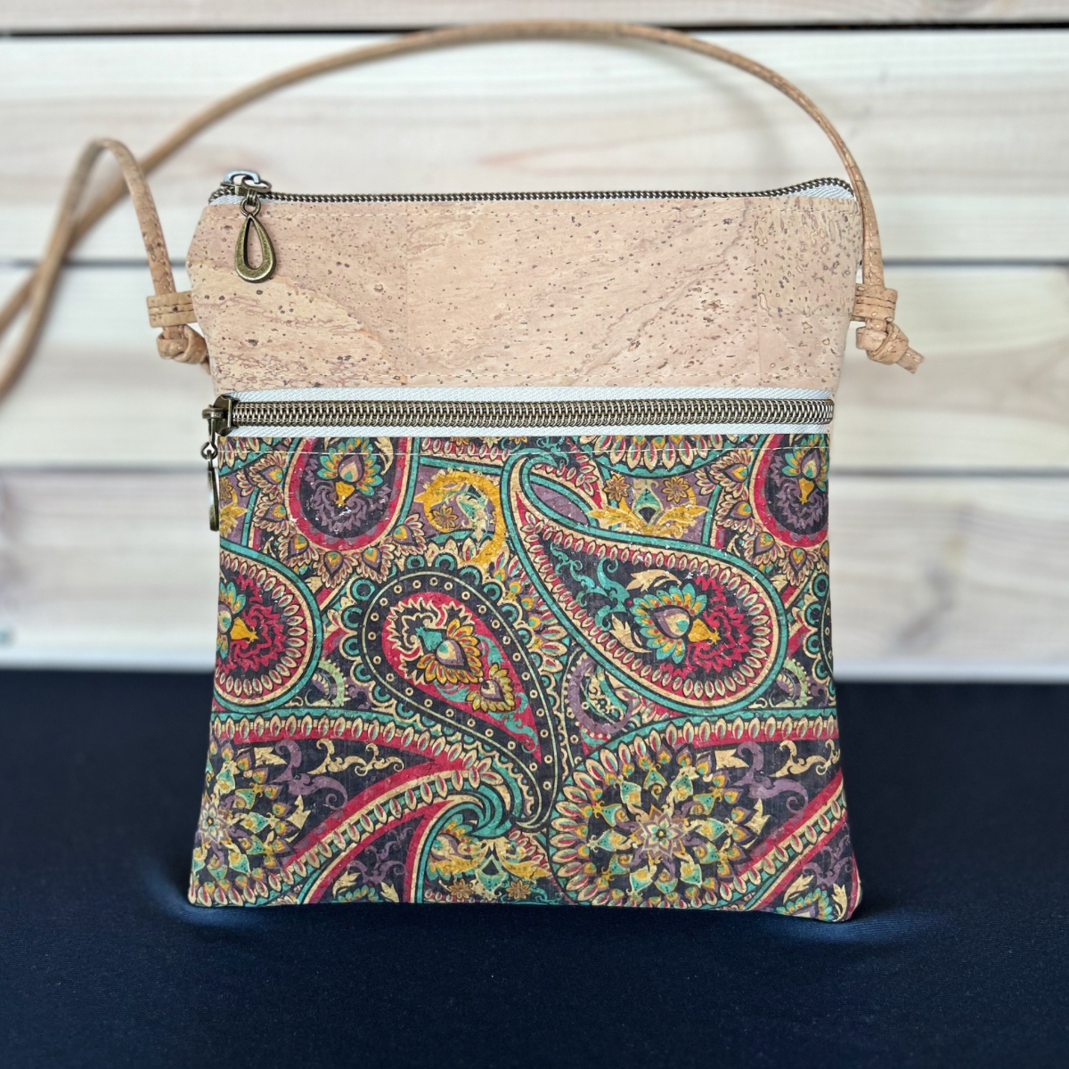 Sabrina Cork Crossbody Bag - Paisley