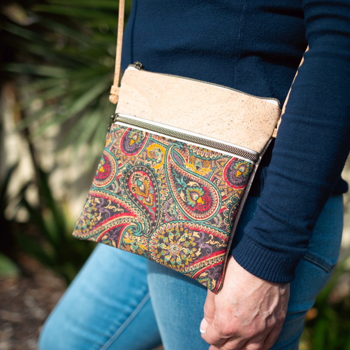 Sabrina Cork Crossbody Bag - Paisley