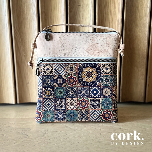 Sabrina Cork Crossbody Bag - Azulejo