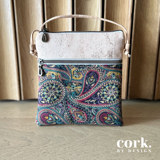 Sabrina Cork Crossbody Bag - Paisley